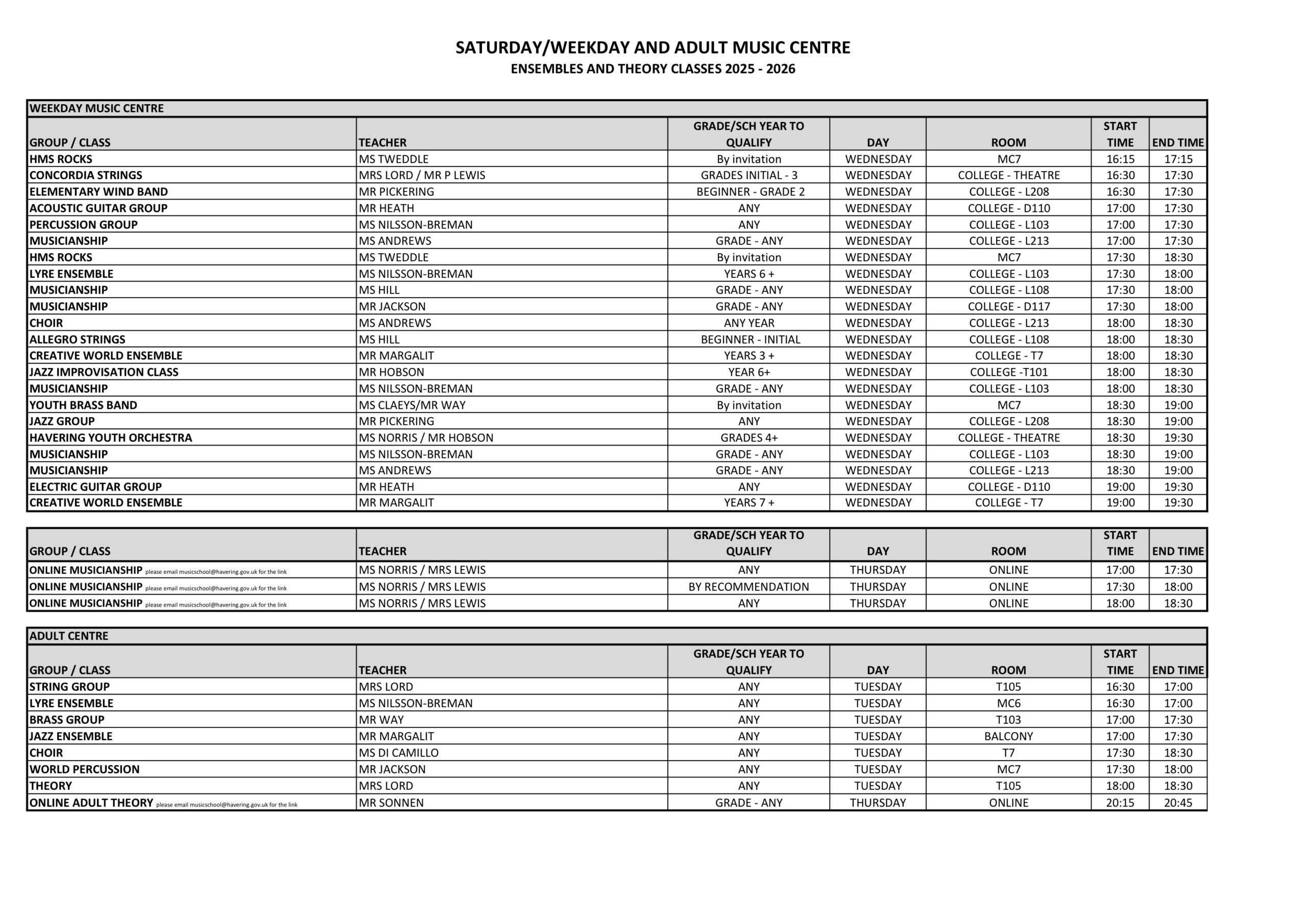 ENSEMBLES - SATURDAY & WEEKDAY MUSIC CENTRE - ENSEMBLES & THEORY CLASSES 2025 - 2026 (2)-1